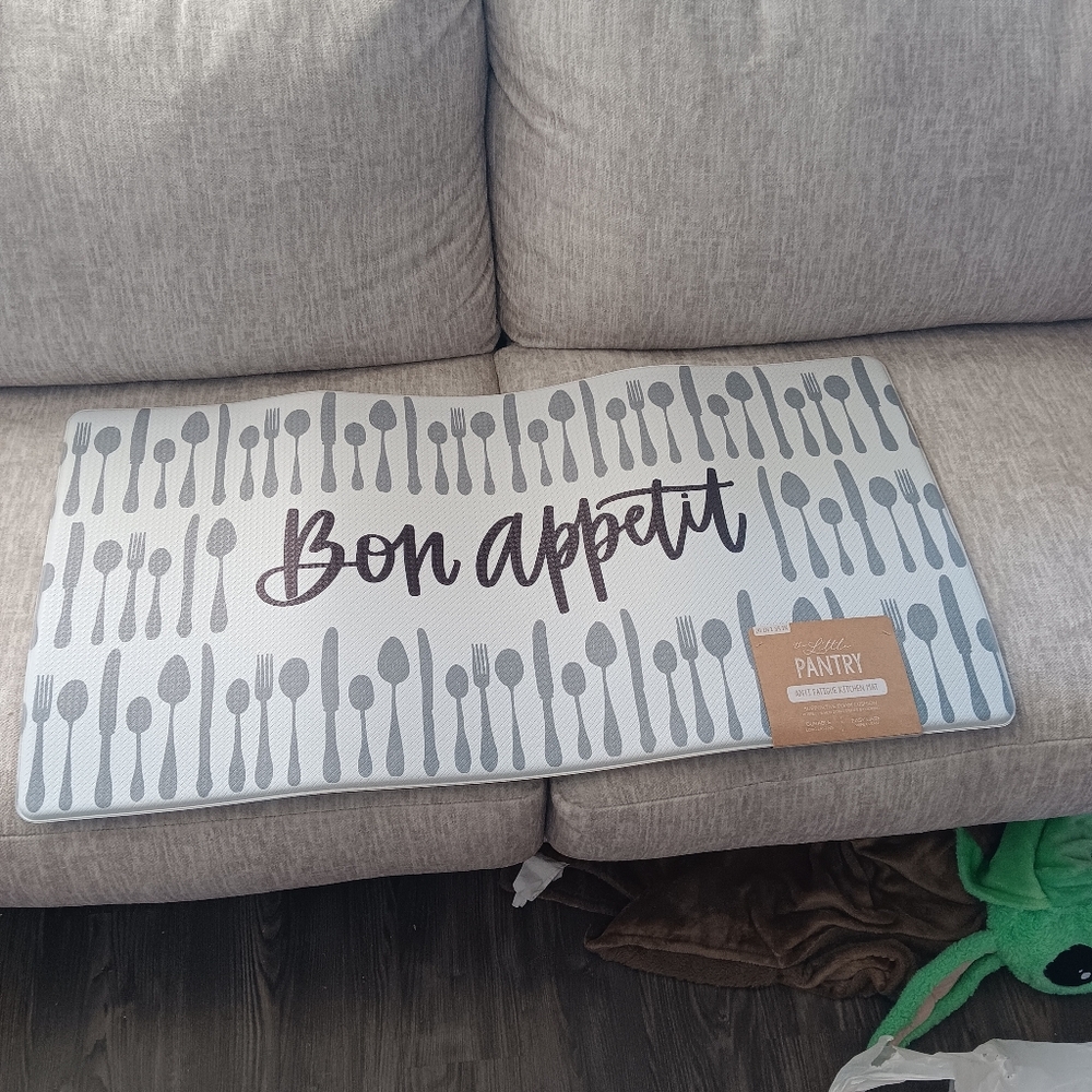 Bon Appetit Kitchen Mat - Gray